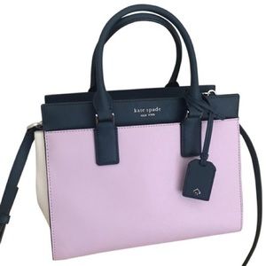 Kate Spade Cameron Medium Satchel in Lavender/White and Blue